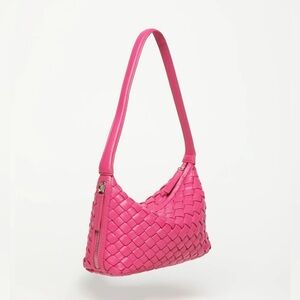 Walter Baker Hazel Shoulder Bright Pink Woven Satchel